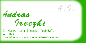 andras ireczki business card